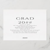 Trendy Elegant Classic Script Photo Afstuderen Folie Uitnodiging (Achterkant)