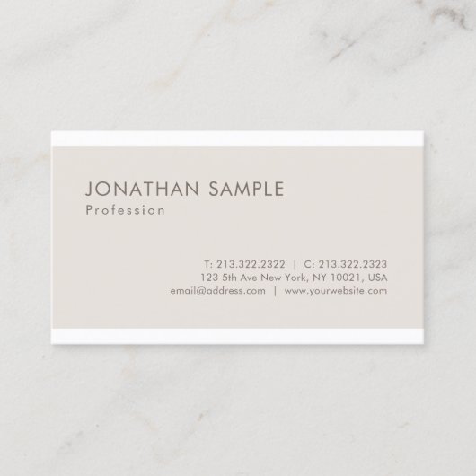 Trendy Elegant Clean Graphics Design Modern Plain Visitekaartje (Voorkant)