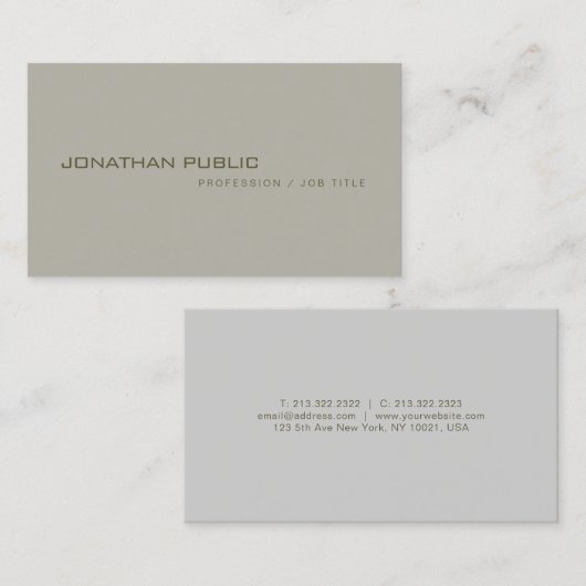 Trendy Elegant Clean Professional Sjabloon Modern Visitekaartje (Voorkant / Achterkant)