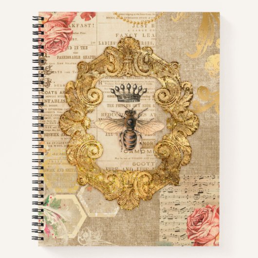 Trendy Elegant  Collage Queen Bee Notitieboek (Voorkant)