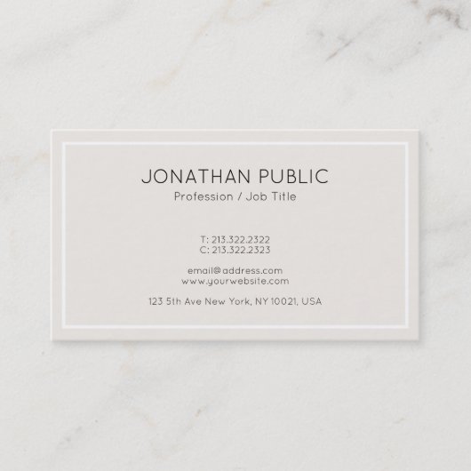 Trendy Elegant Color Clean Design Professional Visitekaartje (Voorkant)