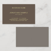 Trendy Elegant Colour Gold Font Minimalist Plain Visitekaartje (Voorkant / Achterkant)