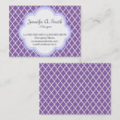 Trendy, elegant, cool, meisjesachtig paarse kwarte visitekaartje (Voorkant / Achterkant)