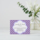 Trendy, elegant, cool, meisjesachtig paarse kwarte visitekaartje (Staand voorkant)