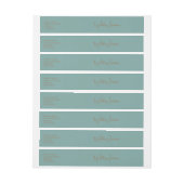 Trendy Elegant Copper Text Blauwgroen Uitnodiging Adreslabel Wikkel (Vel)