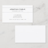 Trendy Elegant Creatief Minimalistisch Ontwerp Wit Visitekaartje (Voorkant / Achterkant)