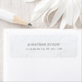 Trendy Elegant Cursive Text White Marble Sleek Etiket (Insitu)