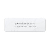 Trendy Elegant Cursive Text White Marble Sleek Etiket (Voorkant)