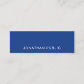 Trendy Elegant Design Blue Sleek Plain Luxury Mini Visitekaartje (Voorkant)