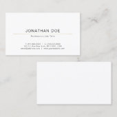 Trendy Elegant Design Clean Plain Gold Line White Visitekaartje (Voorkant / Achterkant)