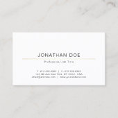 Trendy Elegant Design Clean Plain Gold Line White Visitekaartje (Voorkant)
