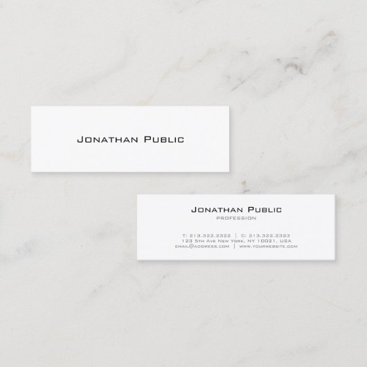 Trendy Elegant Design Modern Simple Plain Mini Visitekaartje (Voorkant / Achterkant)