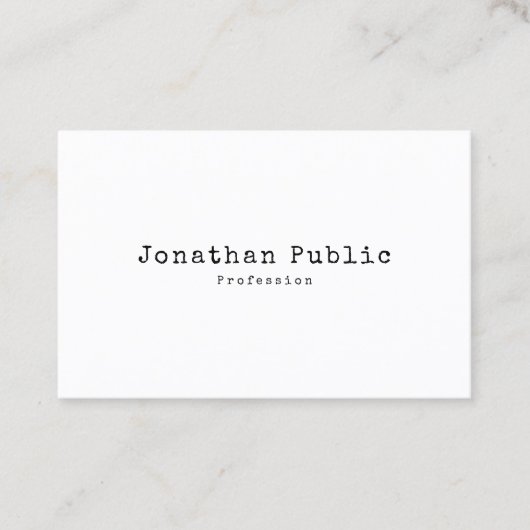 Trendy Elegant Design Simple Plain Retro Visitekaartje (Voorkant)