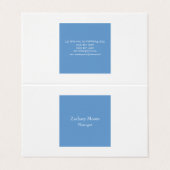 Trendy elegant eenvoudig minimalistisch blauw wit visitekaartje (Buitenkant ongevouwen)