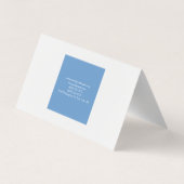 Trendy elegant eenvoudig minimalistisch blauw wit visitekaartje (Achterkant)
