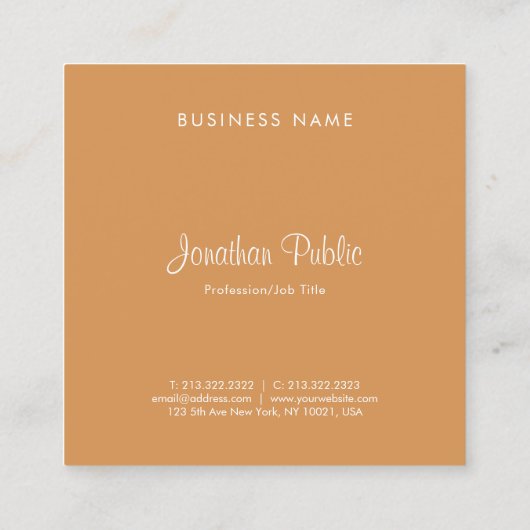 Trendy Elegant Eenvoudig Modern Bedrijf Firm Sjabl Vierkante Visitekaartje (Achterkant)