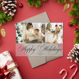 Trendy Elegant Family Photo Collage Christmas Card Acryl Uitnodigingen