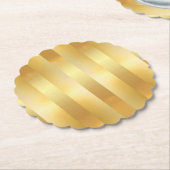 Trendy Elegant Faux Gold Blank Moderne Sjabloon Kartonnen Onderzetters (Gekanteld)