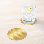 Trendy Elegant Faux Gold Blank Moderne Sjabloon Kartonnen Onderzetters (Insitu)