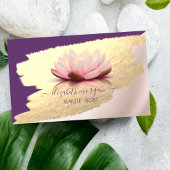 Trendy,Elegant,Faux Gold Foil Brush Stroke,Lotus Visitekaartje