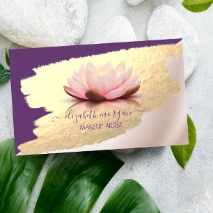 Trendy,Elegant,Faux Gold Foil Brush Stroke,Lotus Visitekaartje