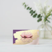 Trendy,Elegant,Faux Gold Foil Brush Stroke,Lotus Visitekaartje (Staand voorkant)