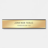 Trendy Elegant Faux Gold Gepersonaliseerde Sjabloo Deurbordje (Voorkant)