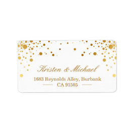 Trendy Elegant Faux Gold Glam Confetti Stippen Etiket