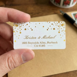 Trendy Elegant Faux Gold Glam Confetti Stippen Etiket