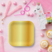 Trendy Elegant Faux Gold Glamoureuze Sjabloon Papieren Bordje (Feest)