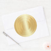 Trendy Elegant Faux Gold Glamoureuze Sjabloon Ronde Sticker (Envelop)