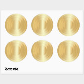 Trendy Elegant Faux Gold Glamoureuze Sjabloon Ronde Sticker (Vel)