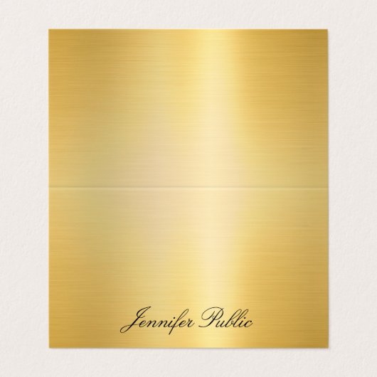 Trendy Elegant Faux Gold Handgeschreven Naam Moder Visitekaartje (Buitenkant ongevouwen)