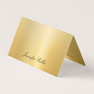 Trendy Elegant Faux Gold Handwrite Name Modern Visitekaartje