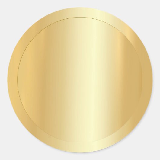 Trendy Elegant Faux Gold Modern Blank Sjabloon Ronde Sticker (Voorkant)
