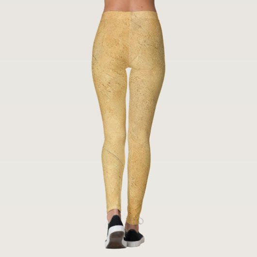 Trendy Elegant Gebruikt Oud Papier Look Sjabloon Leggings (Achterkant)
