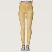 Trendy Elegant Gebruikt Oud Papier Look Sjabloon Leggings (Voorkant)
