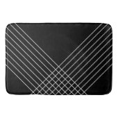 Trendy Elegant Geometric Black and White Badmat (Voorkant)