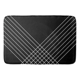 Trendy Elegant Geometric Black and White Badmat