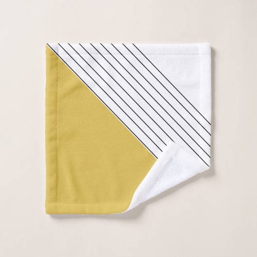 Trendy Elegant Geometric Chic Mustard Yellow Bad Handdoek (Wasdoekje)