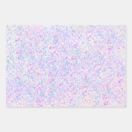 Trendy Elegant Glitter Confetti Holographic Girly Inpakpapier Vel (Voorkant 3)