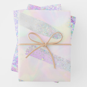 Trendy Elegant Glitter Confetti Holographic Girly Inpakpapier Vel