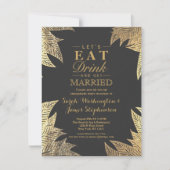 Trendy Elegant Gold Faux Drawn Leaf Pattern Kaart (Voorkant)