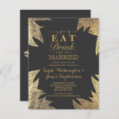 Trendy Elegant Gold Faux Drawn Leaf Pattern Kaart (Voorkant / Achterkant)