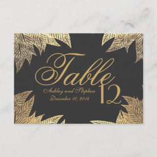 Trendy Elegant Gold Faux Drawn Leaf Pattern Kaart