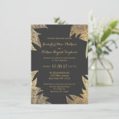 Trendy Elegant Gold Faux Drawn Leaf Pattern Kaart (Staand voorkant)