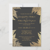 Trendy Elegant Gold Faux Drawn Leaf Pattern Kaart (Voorkant)
