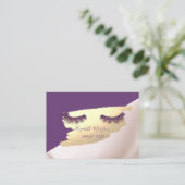 Trendy,Elegant,Gold Foil Brush Stroke,Lashes Visitekaartje (Staand voorkant)