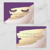 Trendy,Elegant,Gold Foil Brush Stroke,Lashes Visitekaartje (Voorkant / Achterkant)
