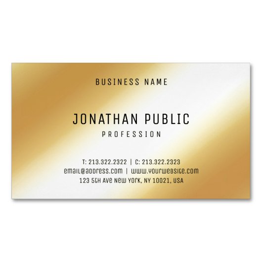 Trendy Elegant Gold Kijk Professional Sjabloon Magnetisch Visitekaartje (Voorkant)